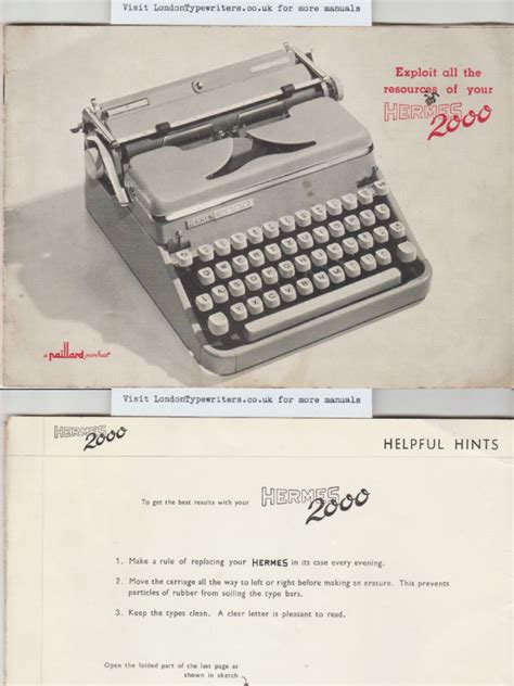 hermes 2000 1938 manual|EXPLOIT HERMES 2000 TYPEWRITER INSTRUCTION MANUAL.